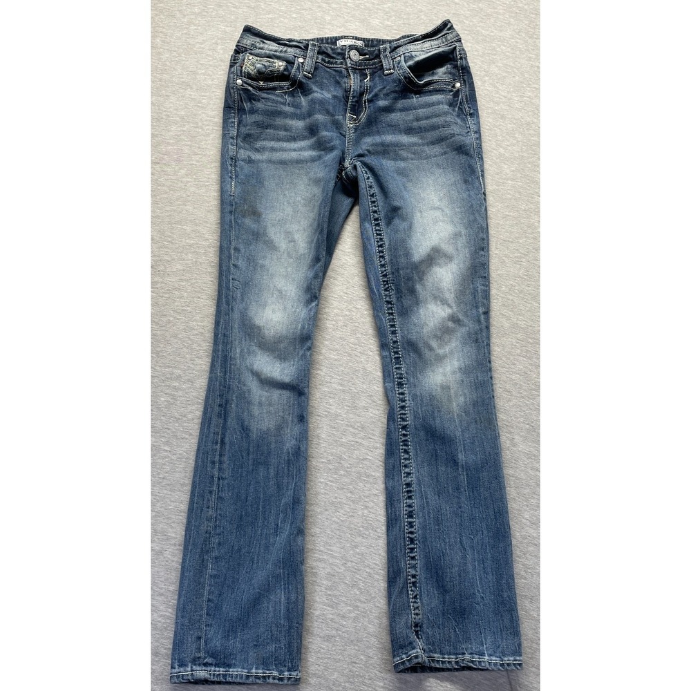 Vigoss Slim Bootcut Jeans Womens 6 Blue Denim Medium Wash Faded Stretch Heritage